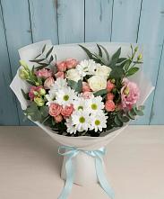 Букет цветов из:  Розы, Лизиантусы и Хризантемы в Чечулино