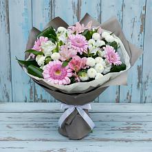 Букет цветов из:  Герберы, Альстромерии и Хризантемы в Чечулино