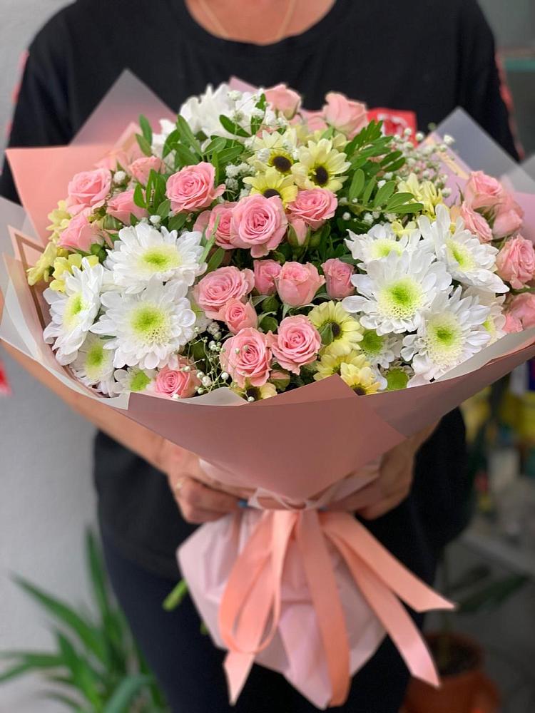 Букет цветов из: Розы и Хризантемы в Чечулино