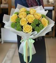 Букет цветов из:  Хризантемы и Розы в Чечулино