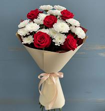 Букет цветов из:  Розы и Хризантемы в Чечулино