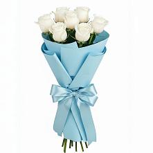 Букет 7 белых роз Проуд в Чечулино