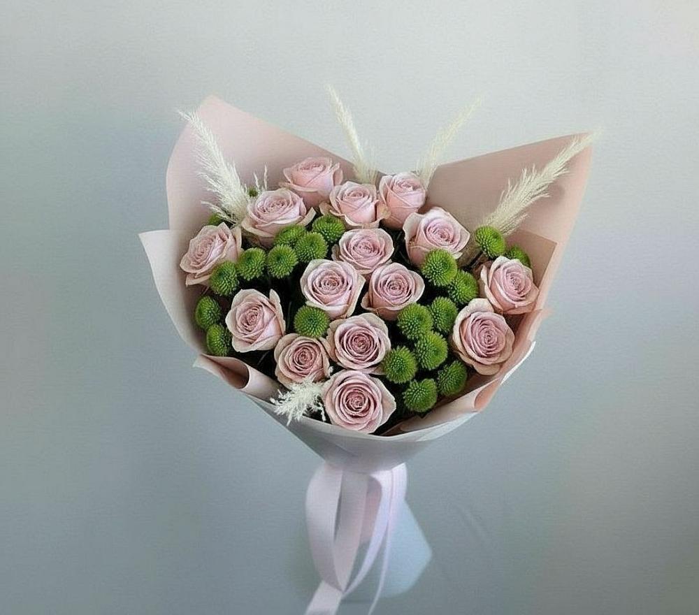 Букет цветов из: Розы и Хризантемы в Чечулино