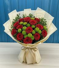 Букет цветов из:  Розы и Хризантемы в Чечулино