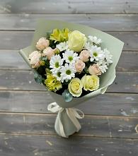 Букет цветов из:  Альстромерии, Розы и Хризантемы в Чечулино