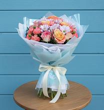 Букет цветов из:  Хризантемы и Розы в Чечулино